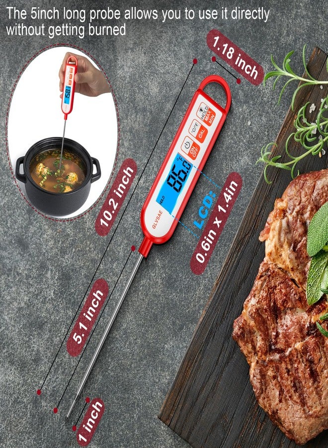GLVSAE Digital Meat Thermometer Instant Readings in 1-2 Seconds Food Thermometer with Extended Probe Waterproof for Cooking, Confectionery Making, Barbecuing and as a Gift for Men - Image 4